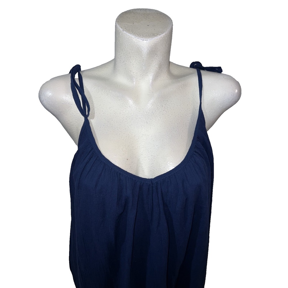 Old Navy Womens Large Colorblock Tiered Maxi Dress Navy Red Yellow Boho Tassels - Picture 2 of 6